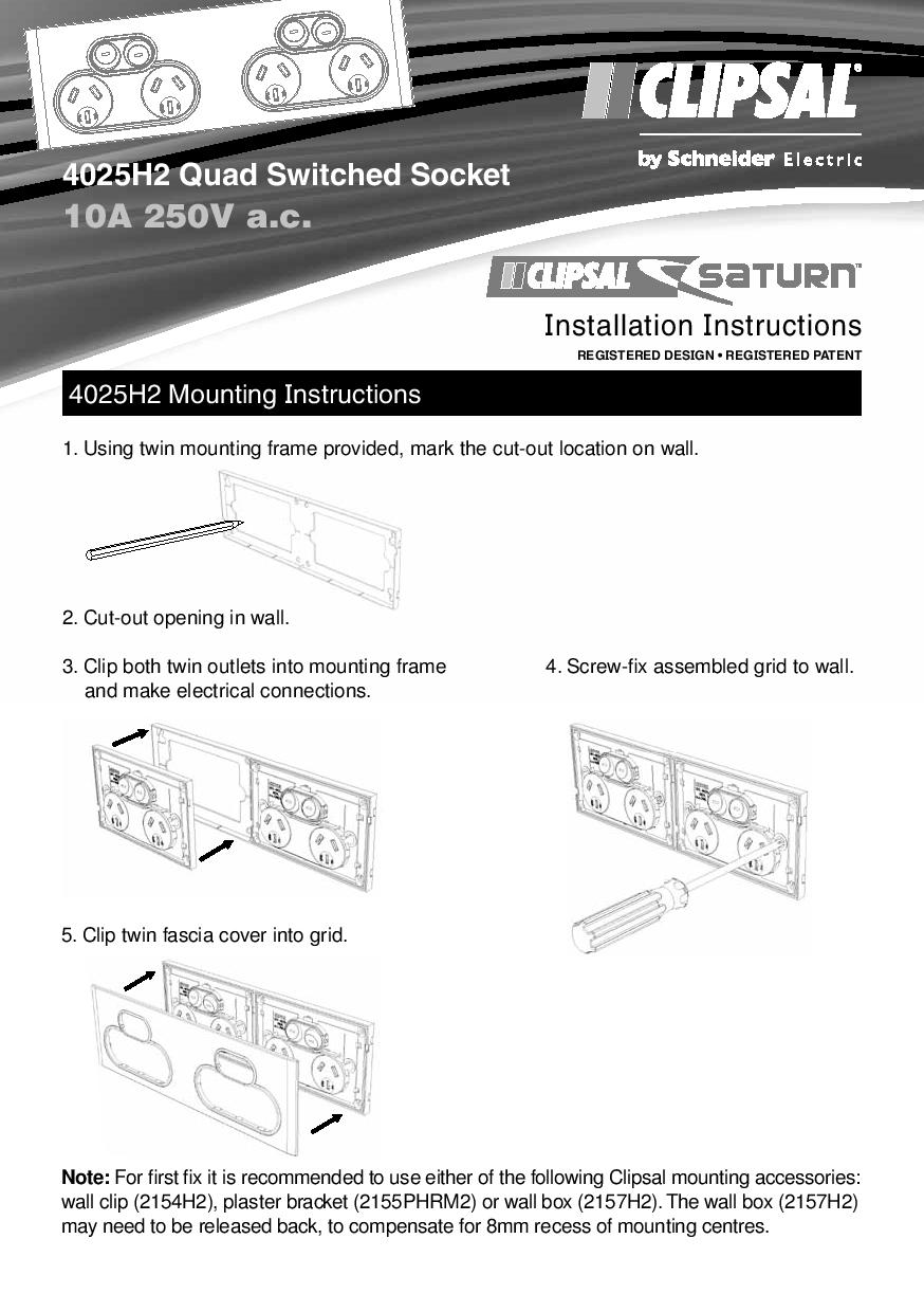SPARKY TRADE PRICE ON CLIPSAL Saturn Quad Power Point (Ocean Mist)