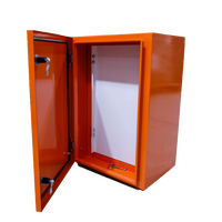 Enclosure IP66 600x800x300 X15 Orange Gloss, Back Plate, Escutcheon, Aluminium Gland Plate Top & Bottom
