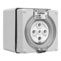 Clipsal - 56 Series, Surface Socket, IP66, 500V 32A - 5 Round Pins
Chemical Grey