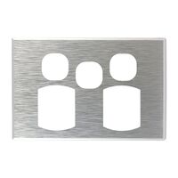 Metal Cover Plate Double Power Point with Extra Switch