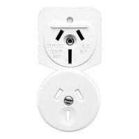 Standard Series, Automatic Single Socket Outlet Mechanism, 250VAC, 10A, Panel Mount - White Electric