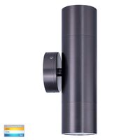 Tivah Solid Brass Graphite Coloured TRI Colour Up & Down Wall Pillar Lights