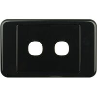 Digitek 2 Gang Wallplate (No Mech) - Black - 05DWP02BK