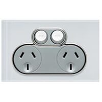 Clipsal Saturn Series Double Switch Power Point 250V, 10A | Pure White